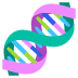 A colorful dna helix is shown on the black background.