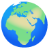 A globe with the earth in front of a black background.