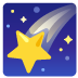 A star with a shooting star coming out of it.